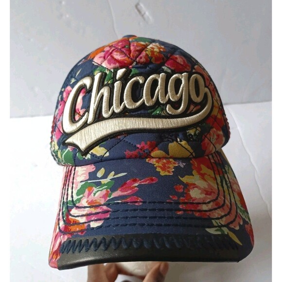 Robin Ruth Accessories - Robin Ruth Chicago Quilted Baseball Cap Floral Print Embroidered Snapback Hat